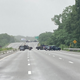 The scene of the standoff from a distance on Interstate 95 in Massachusetts
